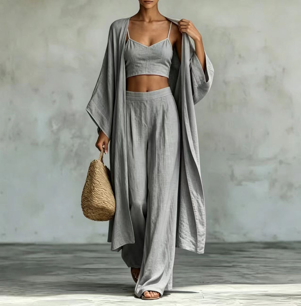 Conjunto tres piezas Nuvara en gris