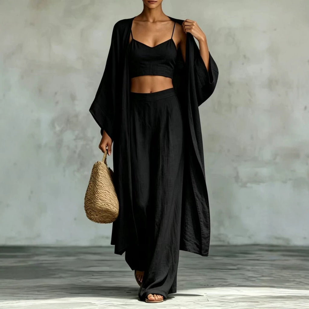 Conjunto tres piezas Nuvara en negro