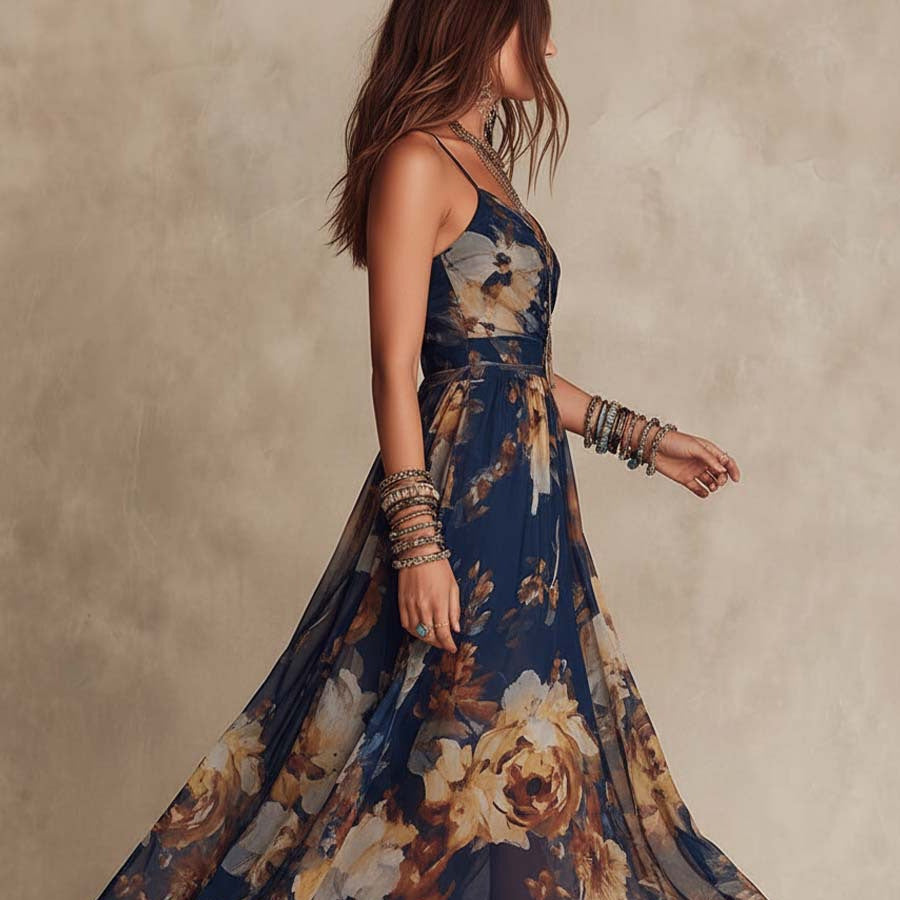 Detalle del tejido de gasa fluida del vestido Coral de Nuvara