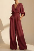 Náyade · Mono Largo de Escote en V — Rojo — editorial