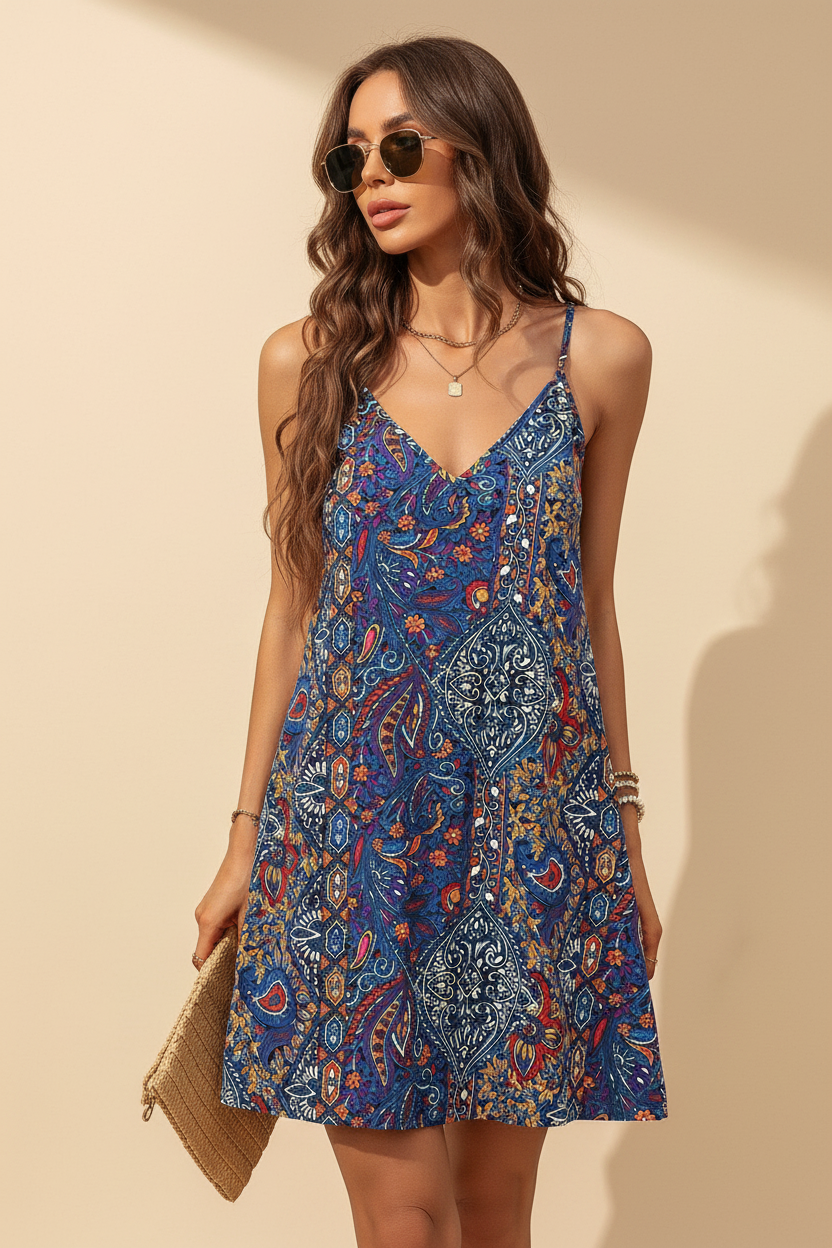 Ibiza · Minivestido Bohemio — Estampado 1 — editorial