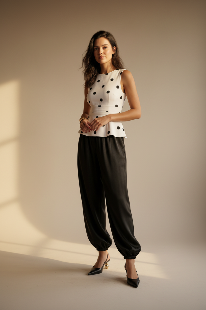 Zen · Pantalón Holgado Fluido — Negro — editorial