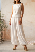 Zen · Pantalón Holgado Fluido — Blanco — editorial