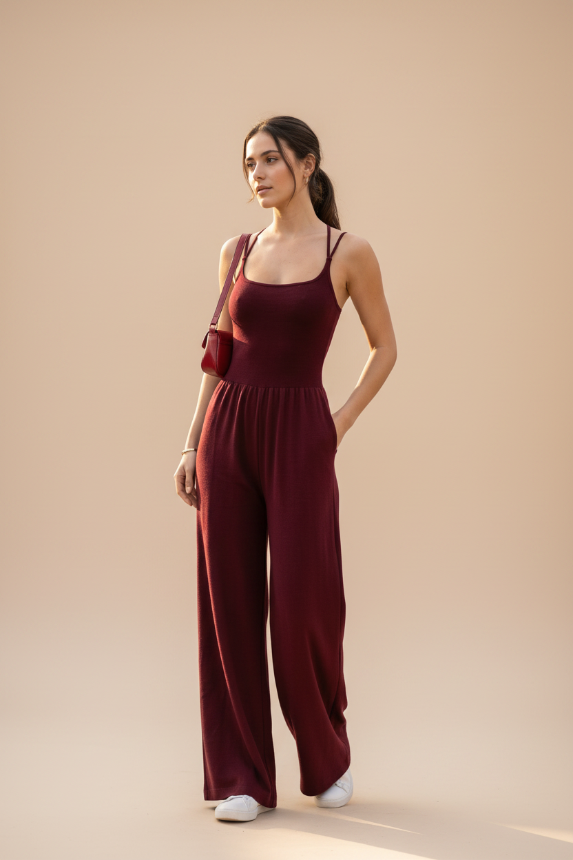 Lina · Mono Largo de Tirantes — Rojo — editorial