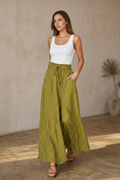 Vera · Pantalón de Tiro Alto y Pierna Ancha — Amarillo — editorial